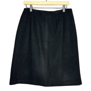 Women's 10 Harris Wallace Black Wool Blend Skirt Professional Business Career